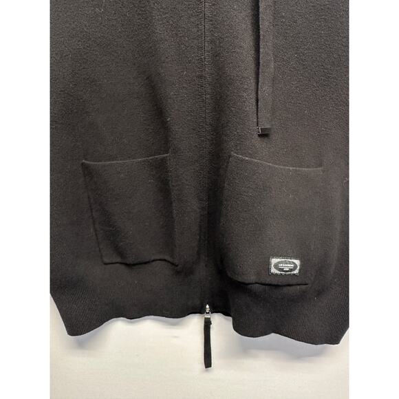 Lie Sang Bong Edition Black Short Sleeve Hoodie | Minimalist Boxy Zip Korean - Picture 3 of 10